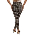 thumbnail image 3 of High Waist Sculpting Treggings With Front Pockets - Black, White, Mustard Plaid, 3 of 9