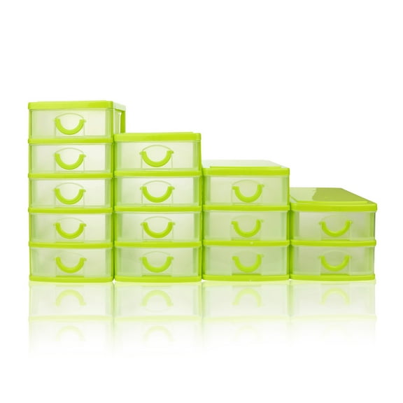 Desktop Organizer with Drawers, Small Drawers, Plastic Drawers Organizer, Clear Plastic Storage Drawer Unit, Small Desk Organizer Storage Box, Durable Storage Bin Container Case for Countertop