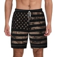 thumbnail image 2 of Picia American Flag with Desert Camouflage pattern Mens Swim Trunks with Compression Liner Stretch Beach Shorts Quick Dry with Zipper Pockets No-Chafing Board Shorts-Small, 2 of 9