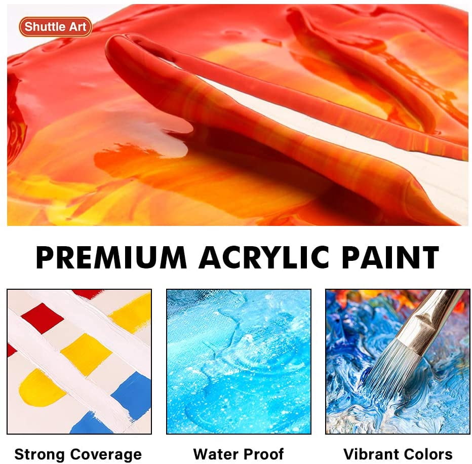 Acrylic Paint, Shuttle Art 18 Colors Acrylic Paint Pouches (120ml/4.06oz), Artist Grade Acrylic Paint Set, Rich Pigments, Non-Toxic for Artists, Beginners and Kids