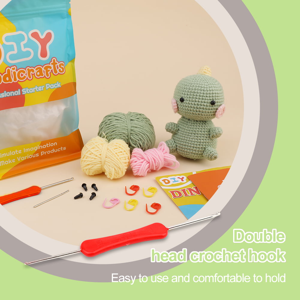  BicycleStore Crochet Kit for Beginners, 3PCS Crochet Starter  Kit with Instructions and Video Tutorials Cute Animals DIY Craft Knitting  Kits with Yarn, Hook, Needles, Keychain for Adults and Kid