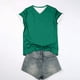 thumbnail image 4 of mfyjkho Tops Para Mujer, Blusas De Verano De Manga Corta Con Cuello En V Y Estampado De Moda Para Mujer Tops De Tallas Grandes L, 4 of 4
