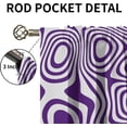 thumbnail image 5 of Retro Boho Minimal Blackout Soundproof Curtains, Cute Purple Wavy Swirl Rod Pocket Pinch Pleated Curtains, Breathable Lightweight Foldable Window Treatments for Living Room Bedroom-W52xL84in, 5 of 6