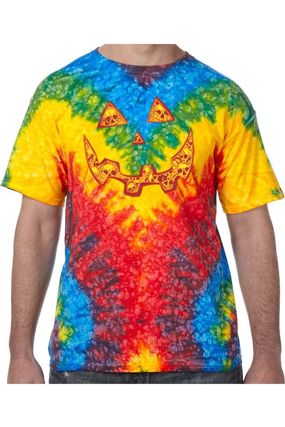 Jack O Lantern Skull Tie Dye Tee Shirt - Woodstock, Extra Small Kids (2-4)