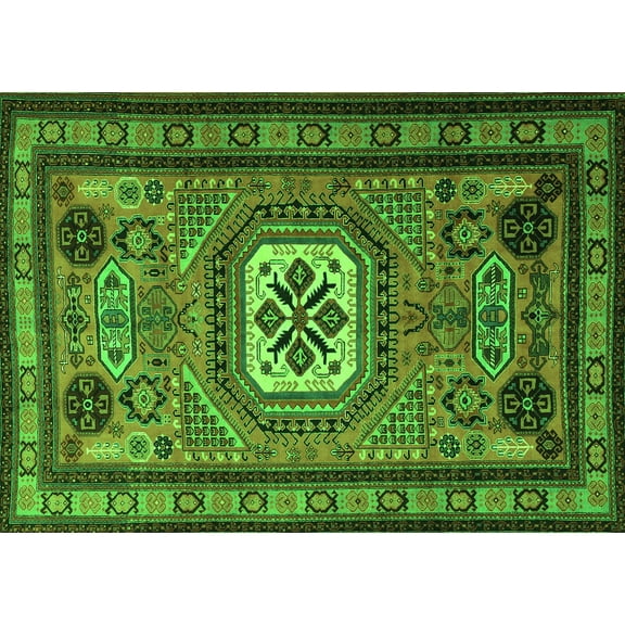 Ahgly Company Indoor Rectangle Persian Green Traditional Area Rugs, 5' x 7'
