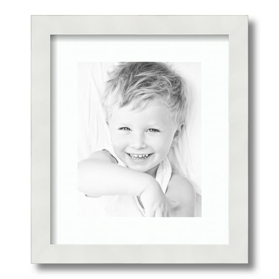 ArtToFrames 12x14 Matted Picture Frame with 8x10 Single Mat Photo Opening Framed in 1.25 Satin White Frame and 2 Super White Mat (FWM-3966-12x14)