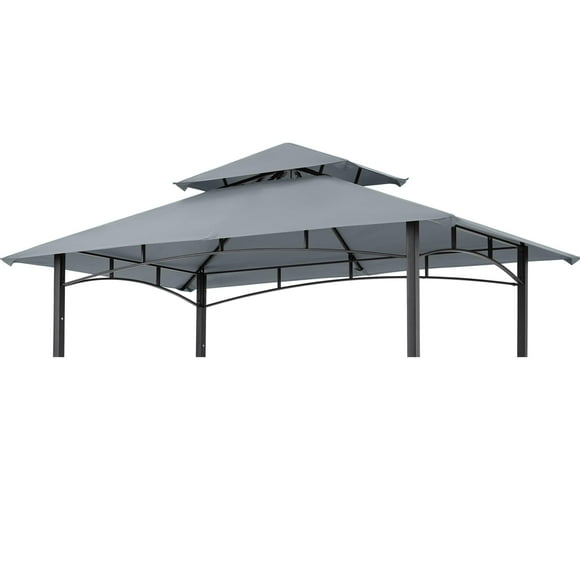 Toldo para barbacoa ABCCANOPY, 153 x 75 cm, doble nivel, gris