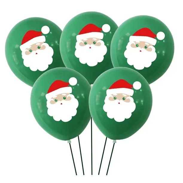 15 globos navideños de 10 pulgadas con estampado navideño, globo de látex, Papá Noel, alce, árbol de Navidad, decoración para el hogar
