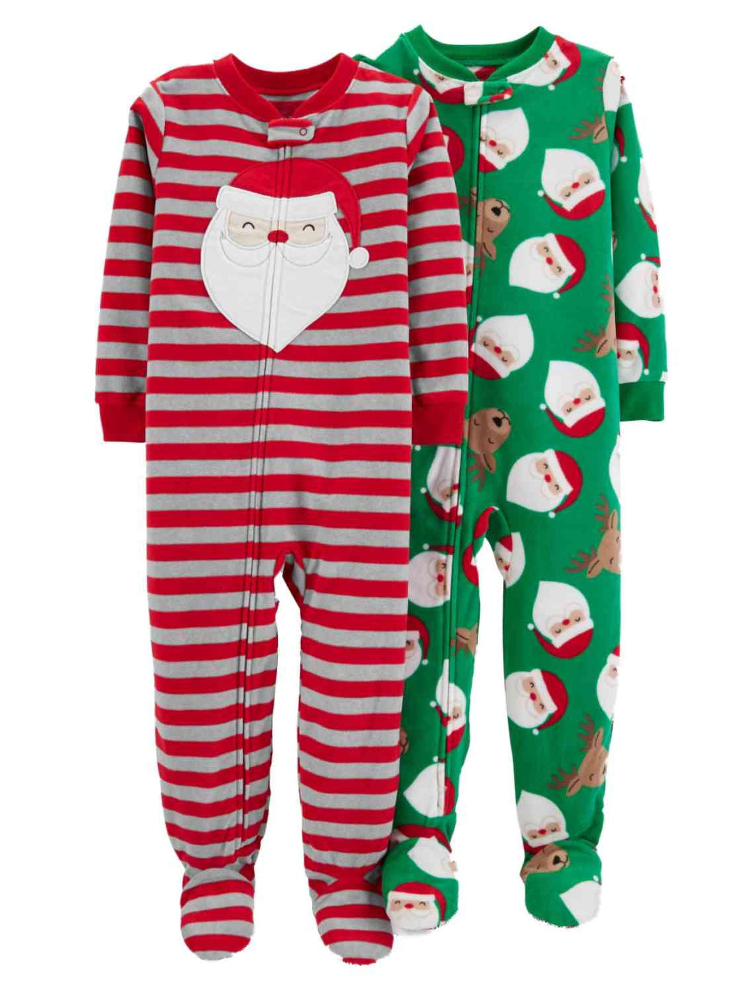 Carters Fleece Pajamas Stripe One Piece Reindeer 0-3 Month 