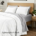 thumbnail image 5 of Ivy Union Comforter Set - Box Stitch - Easy Care Ultra-Soft Microfiber - All Season Warmth - Bedding Comforter - Cal King - White, 5 of 7