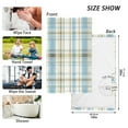 thumbnail image 3 of 2 Pcs Absorbent Face Towel Bath Hand Towels Soft Breathable Cotton Towel Set for Bathroom Kitchen Hotel Spa Decor Light Blue and Brown Tartan, 3 of 8