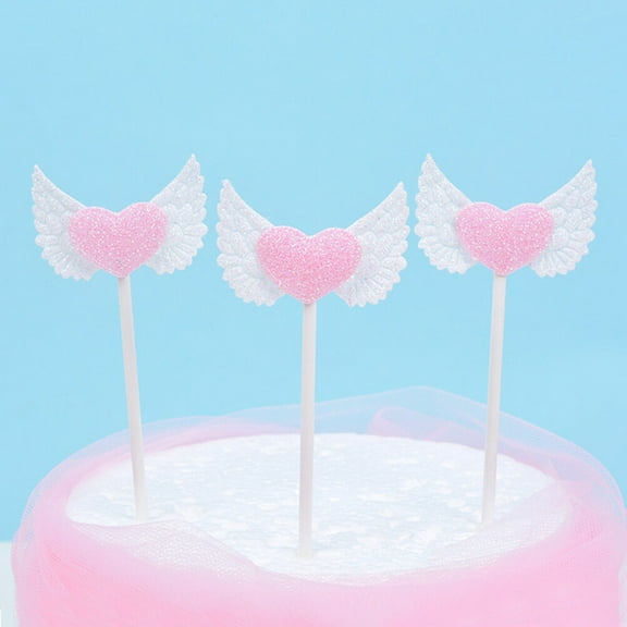 Mobutofu birthday cake decoration Angel Wings Cake Picks Cloth Women Appetizer Picks Birthday 20pcs