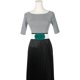 thumbnail image 5 of Cinturón elástico de doble flor de chiffon grande para mujer INSPIRE CHIC, corsé ancho elegante para vestido, 26.8x2.4 pulgadas, verde profundo, 5 of 6