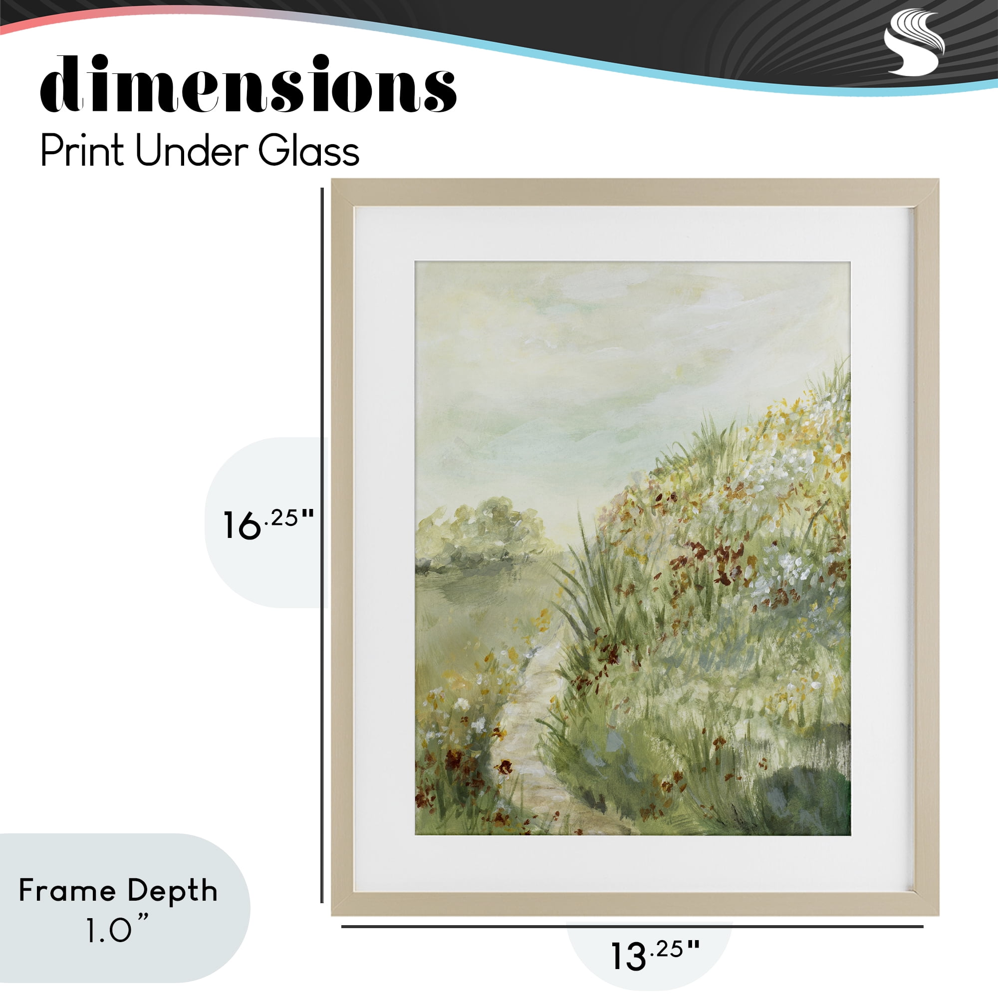 Stupell Industries Hilltop Blooms & Winding Trail Birch Framed Print Under Glass, design by Lanie Loreth