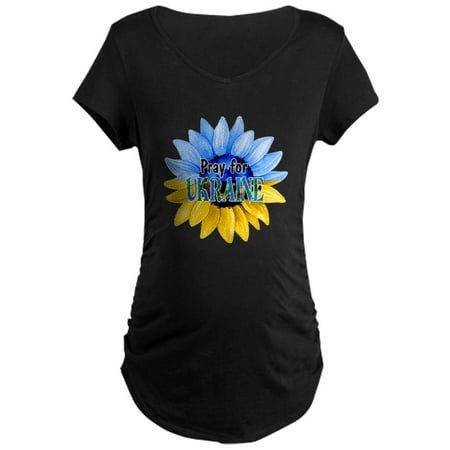 

CafePress - Pray For Ukraine Blue And Yellow Sunflower Materni - Maternity Dark T-Shirt