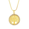 thumbnail image 4 of FSUNION 2025 nueva moda Árbol de la vida cristal redondo pequeños colgantes collar pendientes elegantes para mujeres gargantillas joyería regalos, 4 of 5