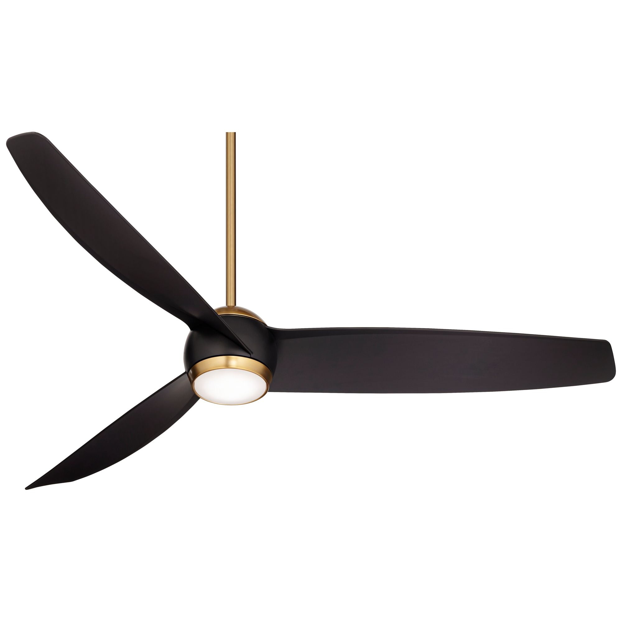 60" Possini Euro Design Stresa Modern Indoor Ceiling Fan with Dimmable LED Light Remote Control Warm Brass Matte Black for Living Room Kitchen House