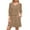 Khaki, variant on Qulqfy Women Dress Mini Black Casual 3/4 Sleeve Striped Tunic V Neck Short Dresses Fall Dresses for Women L