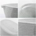 thumbnail image 6 of PiccoCasa Cotton Rope Storage Bins Baskets with Handles for Shelves, Oval, Gray, 6 of 7