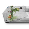 thumbnail image 3 of Letter F Soft Flannel Fleece Throw Blanket, Natural Inspirations with Animals and Flowers Butterflies Daisies Pattern, Cozy Plush for Indoor and Outdoor Use, 70" x 90", Green Multicolor, by Ambesonne, 3 of 6