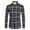 Dark Blue, variant on Hpapadks Mens Shirt Long Sleeve Plaid Print Lapel Slim Fit Tops Outdoor Dress Shirts for Men Blue L