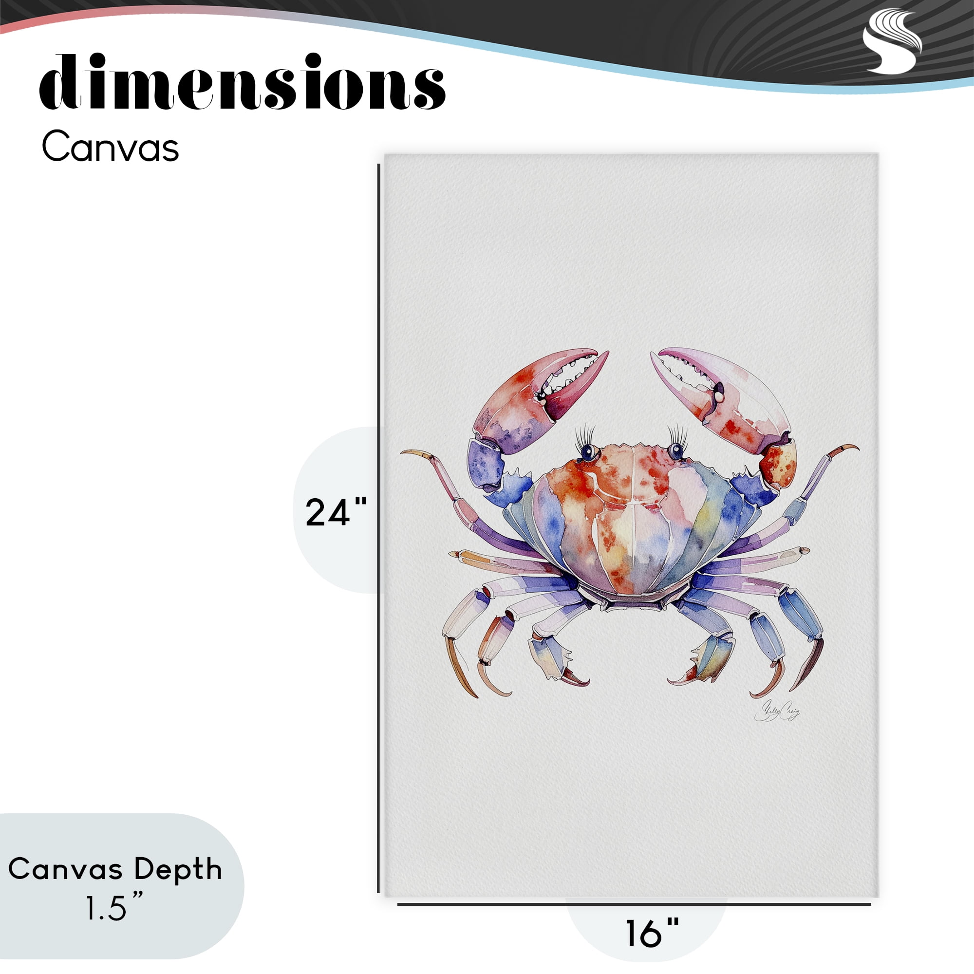Stupell Industries Tide Dancer Crab Canvas Wall Art, design by Shelly Craig