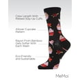 thumbnail image 3 of MeMoi Cupcakes Bamboo Blend Crew Socks - Womens - Female, One Size, Black, 3 of 7