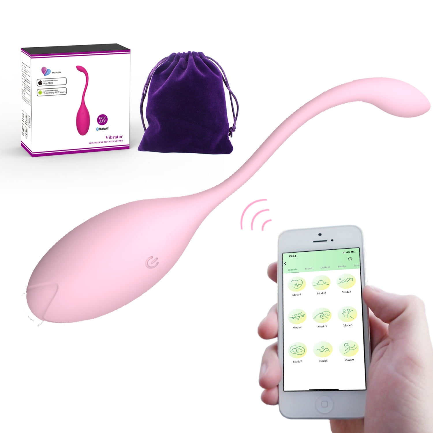 FIEWESEY Wireless Remote Control G-spot Massager App Vibrators Female Clitoral Stimulator Vibrating Egg Sex Toy for women Vaginal Ball (Light Pink)