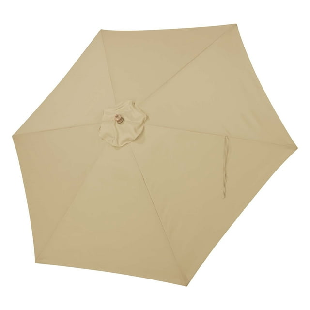 Yescom 9' Patio Umbrella Replacement Canopy 6 Rib Outdoor Yard Garden Deck Lawn Market Parosol Cover Top Color Tan