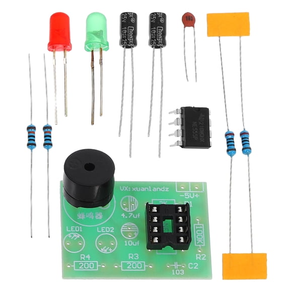 Kit de Pratique de Soudure 3 Pcs 555 Minuterie Circuit Double Flash LED Pièces Électronique DIY Carte d'Entraînement Double LED Flasher Kit NE555 Multivibrateur Astable