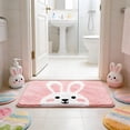 thumbnail image 2 of Mouliraty Easter Bathroom Rug, 23.6x15.7in Bunny Drawing Floor Mat for Bedroom Porch Hallway Dorm Easter Home Decoration, Soft and Absorbent Easter Bath Mat, Non Slip Cute Rug for Shower Bedroom, 2 of 8