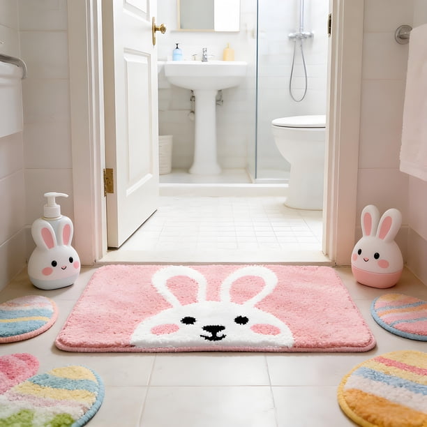 Tapete con Dibujo de Conejito de Pascua para Dormitorio, Porche, Pasillo, Dormitorio, Decoración Del Hogar de Pascua