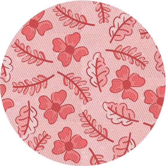 Ahgly Company Machine Washable Indoor Round Transitional Red Area Rugs, 3' Round