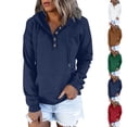 thumbnail image 6 of cocolona Womens 2025 Hoodie Fall Winter Long Sleeve Button Collar Hooded Sweatshirts Oversized Hoodies Trendy Pullover Tops, 6 of 6