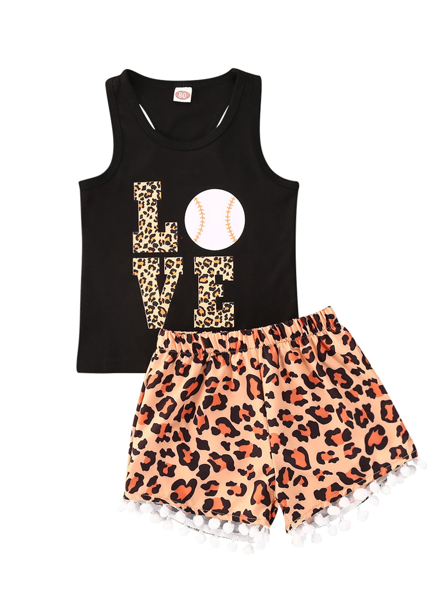 Wallflower Girls Leopard 2-Piece Skirtalls Set Outfit