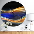 thumbnail image 2 of DesignArt 3D Gold Blue Wave Design Large Wall Clock, 2 of 2