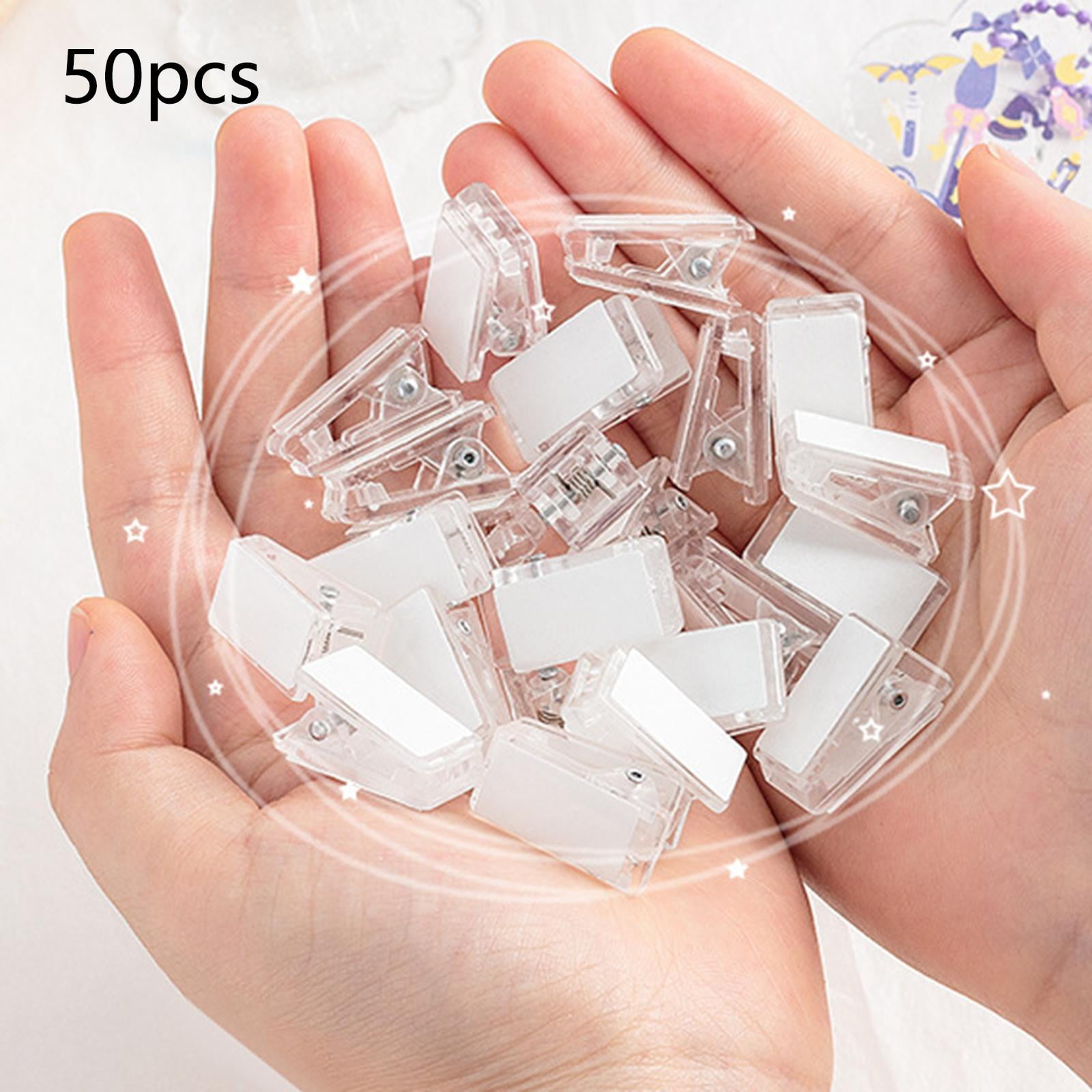 50 Pieces Self Adhesive Clips Wall Tapestry Clips Sticky Clips Photo Clips Small Hanging Spring