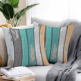 thumbnail image 2 of Coastal Style Outdoor Pillow Covers Pack of 2 Vintage Green Brown Stripe Wood Grain Waterproof Throw Pillow Covers Decorative Cushion Cases for Patio Garden Tent Balcony Couch 26x26 inch, 2 of 8