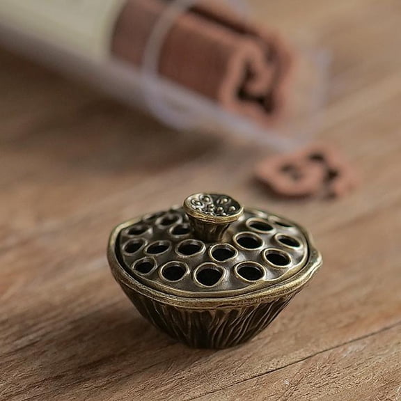 incense Burner Holder, Vintage Farmhouse decor, Brass Lotus Seed Pod, 2X1.5 in, Table decor Centerpieces, Dining Room Table decor, Tea Party decorations, 1 Pc