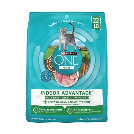 Purina ONE Plus, Indoor Advantage, Dry Cat Food, Turkey, 22 lb Bag