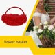 thumbnail image 5 of Toystoory Cesta de flores para niñas, pluma de encaje, ceremonia de boda occidental romántica, Festival, pétalos de novia, regalos decorativos Kits de decoración para fiestas Rojo, 5 of 6