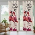 thumbnail image 5 of Outdoor Curtains for Patio Waterproof, Valentine's Day Outdoor Privacy Panels Grommet, Red Flamingos Roses Love Romance Beige Blackout Outside Curtains for Porch/Cabana 54"x95", 1 Panel, 5 of 8
