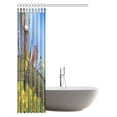 thumbnail image 3 of MYPOP Bird Congregation on Weathered Fence Board Bathroom Shower Curtain Set with Hooks, 48 X 72 Inches, 3 of 3
