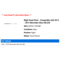 thumbnail image 2 of Right Hood Strut - Compatible with 2012 - 2015 Mercedes-Benz ML350 2013 2014, 2 of 2