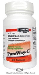 Landau Kosher PureWay-C 500 Mg Vitamin C with Bioflavonoids - 90 Tablets