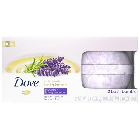 Dove Milk Swirls Bath Bombs, Lavender & Honey Macaron, 2 Ct, 2.8 Oz (Best Fragrances For Bath Bombs)