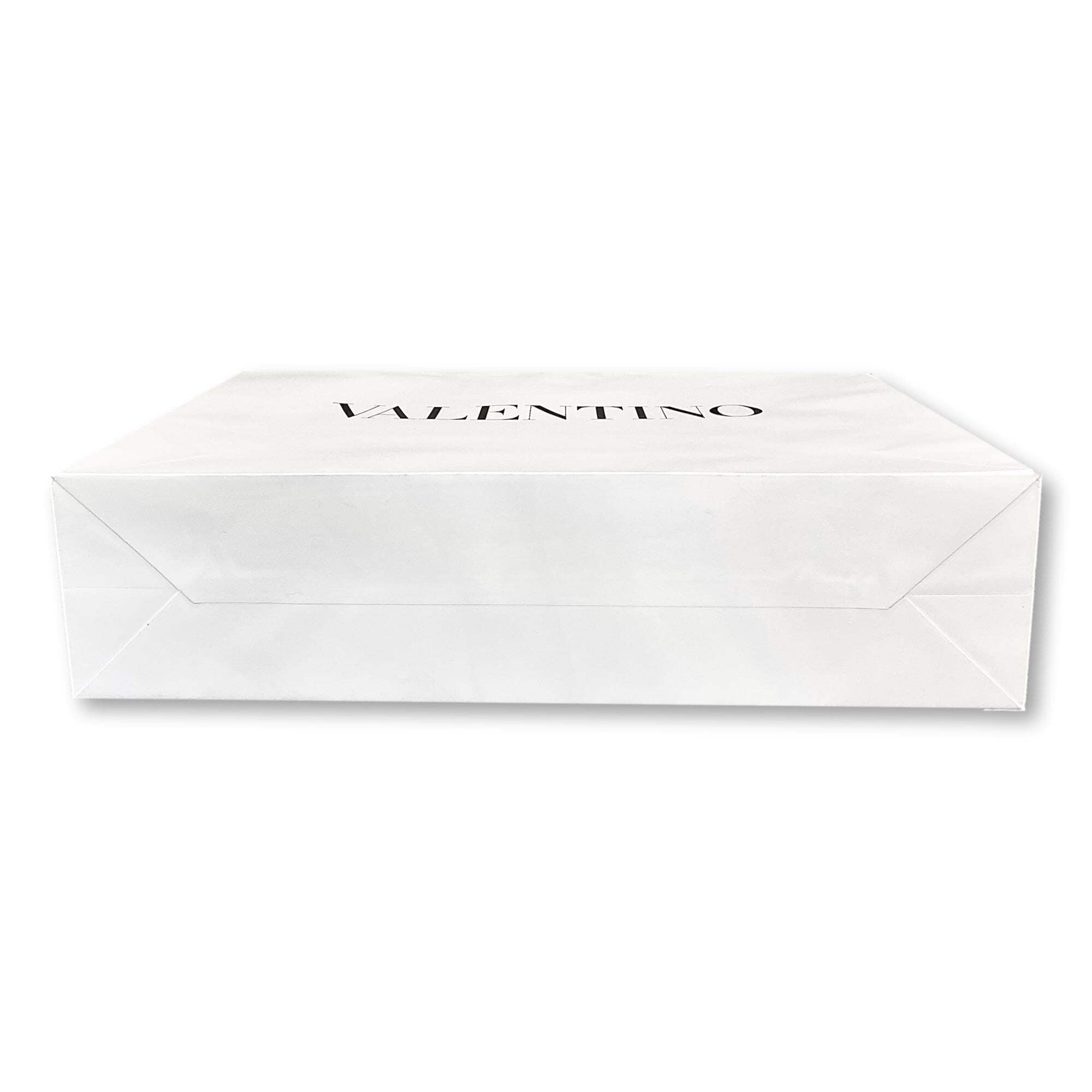 Valentino Shopping Gift Bag, White Paper, Embossed Logo, Large