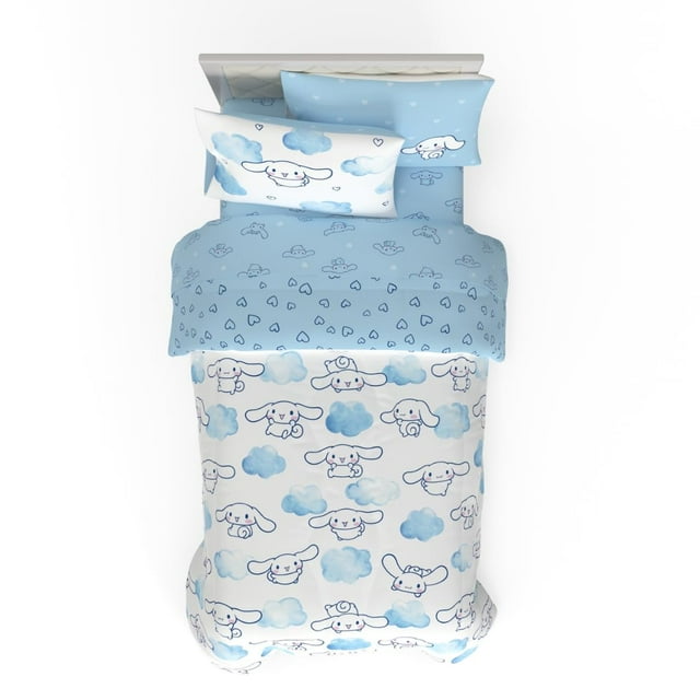 Juego de ropa de cama Franco Cinnamoroll, edredón doble, 5 piezas