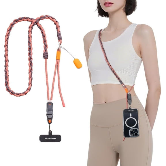 LinkGo Phone Strap Crossbody, Anti Quick Release, Adjustable Phone Lanyard with Lens Cloth for &