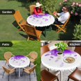 thumbnail image 4 of Modern Purple Round Tablecloth for 45-54 Inch Tables,Fitted Table Cover with Elastic Edge,Gradient Floral Abstract Bohemian White Waterproof Outdoor Table Cloth Protector for Patio Garden Dinner, 4 of 9